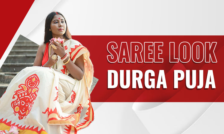 Saree Look For Durga Puja