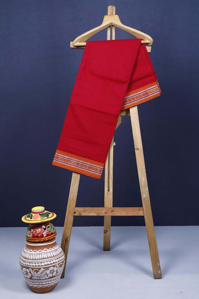 Red Narayanpet Pure Cotton Saree