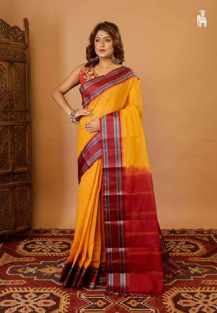 Mustard Yellow Sico Kanjivaram Saree