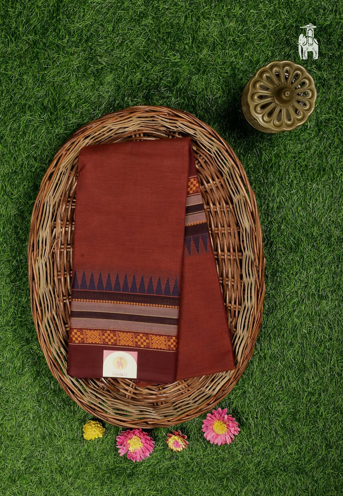 Brown Maheshwari Cotton Saree