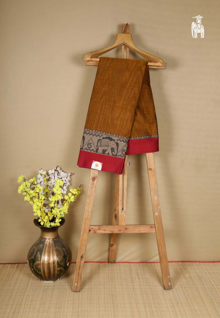 Brown Narayanpets Cotton Sarees