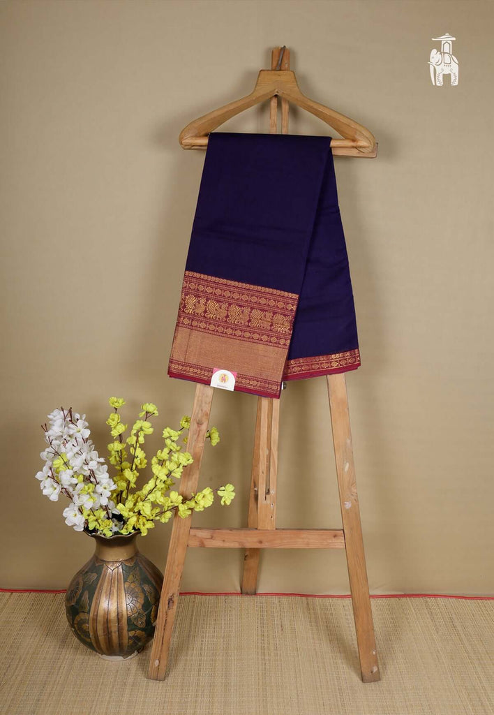 Dark Purple Narayanpet Cotton Saree