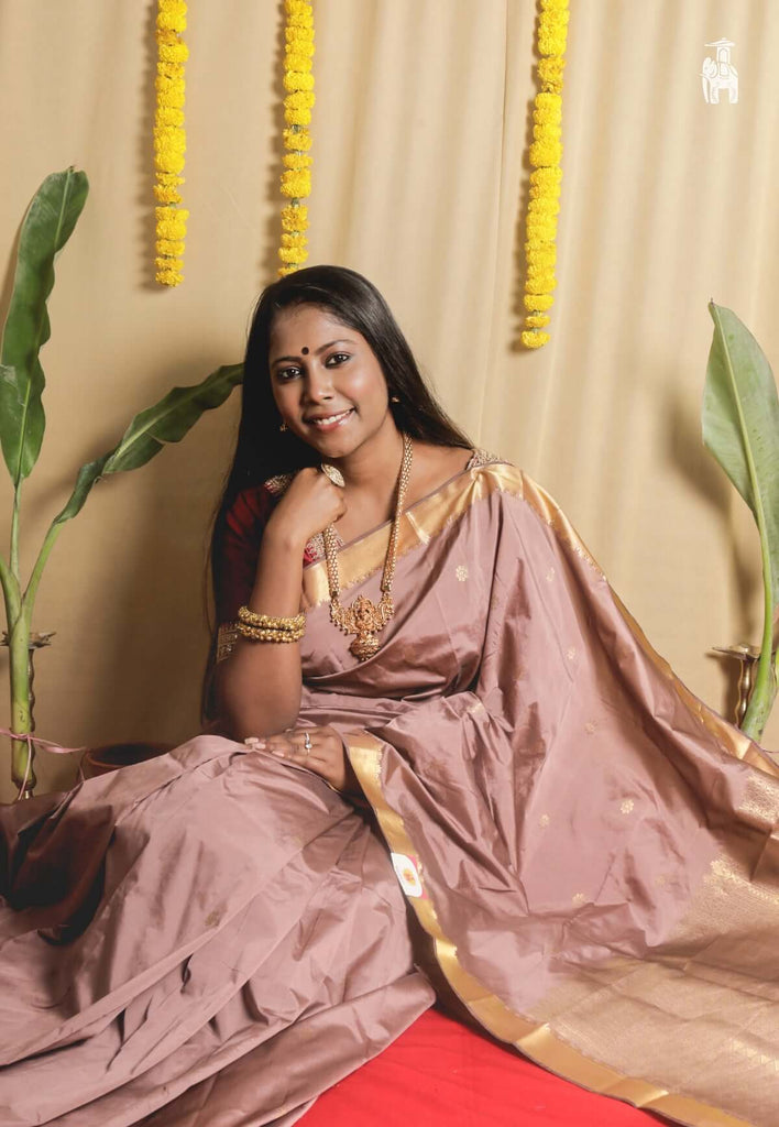 Faded Pink Kanjivaram Silk Saree