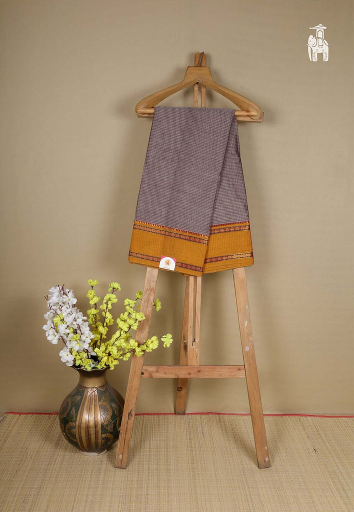 Grey Narayanpet Cotton Saree