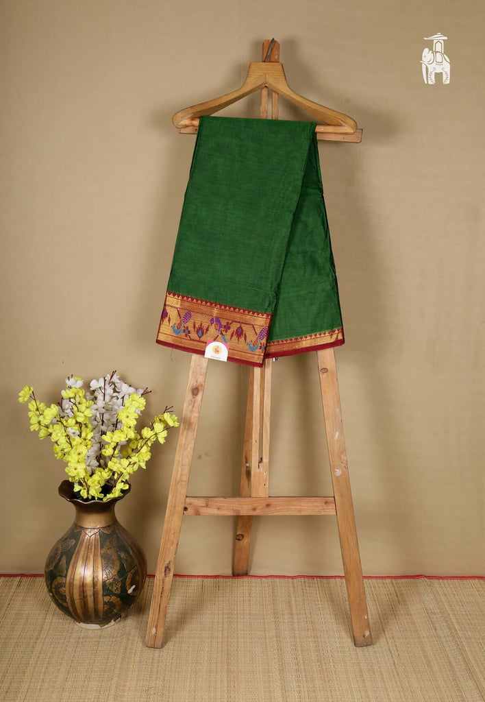 Lunar Green Narayanpet Cotton Saree