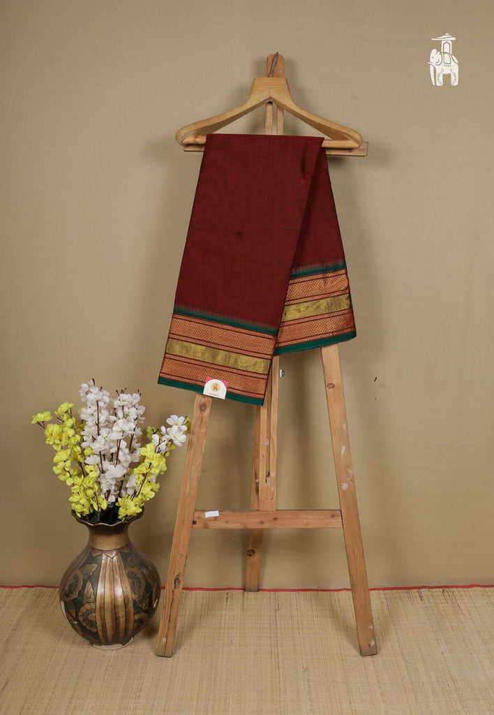Maroon Narayanpet Cotton Saree