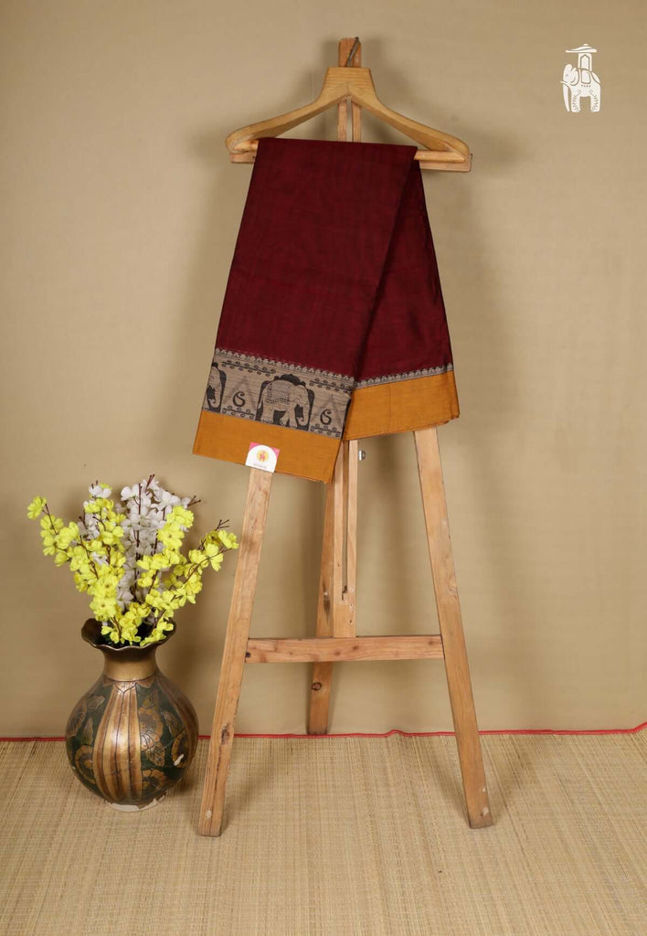 Maroon Narayanpet Cotton Saree