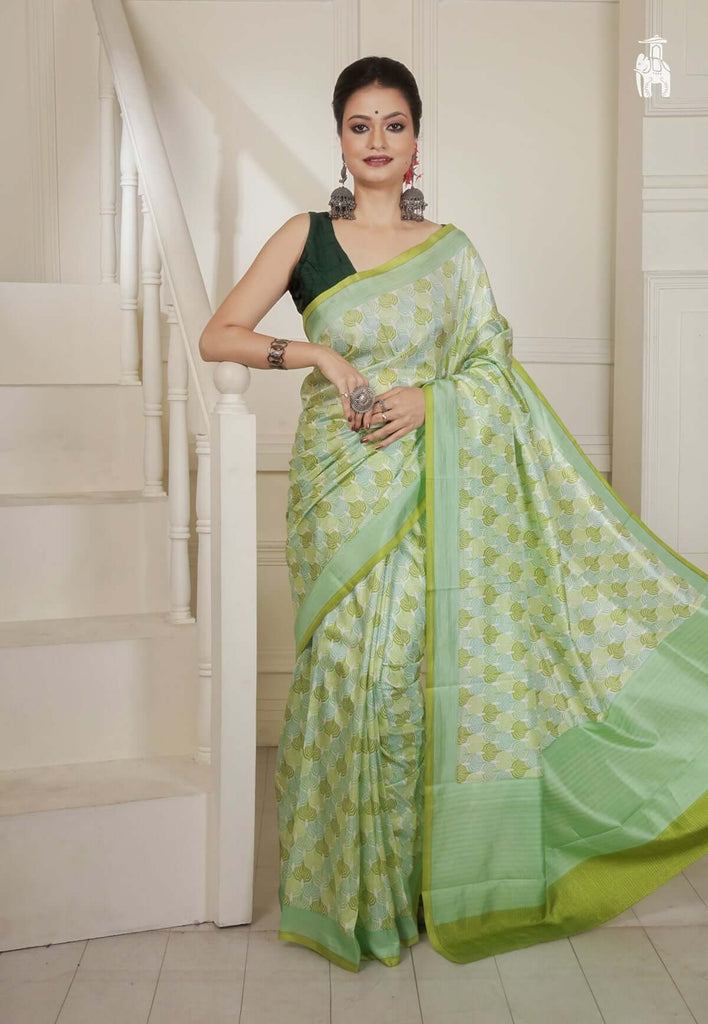 Mint Green Mysore Silk Saree
