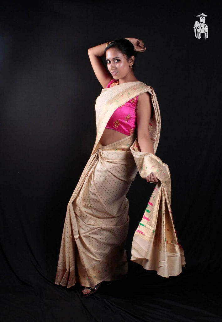 Off White Katan  Saree