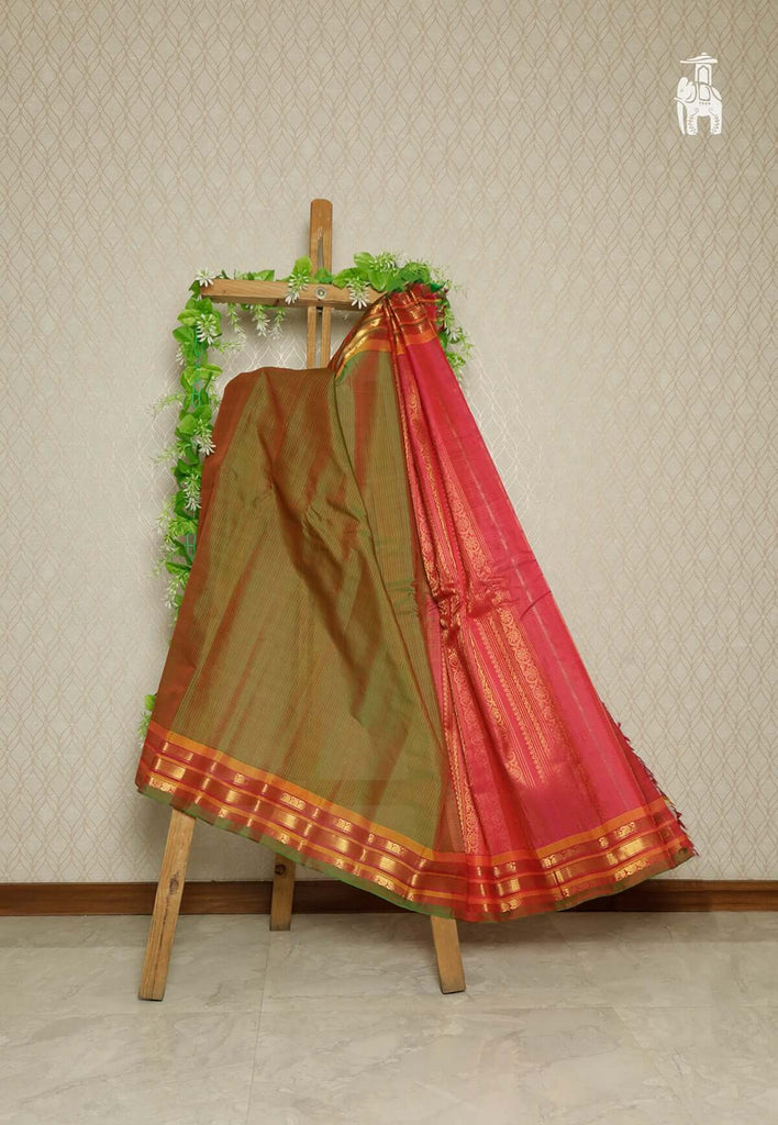 Olive Green Gadwal Sico Sari