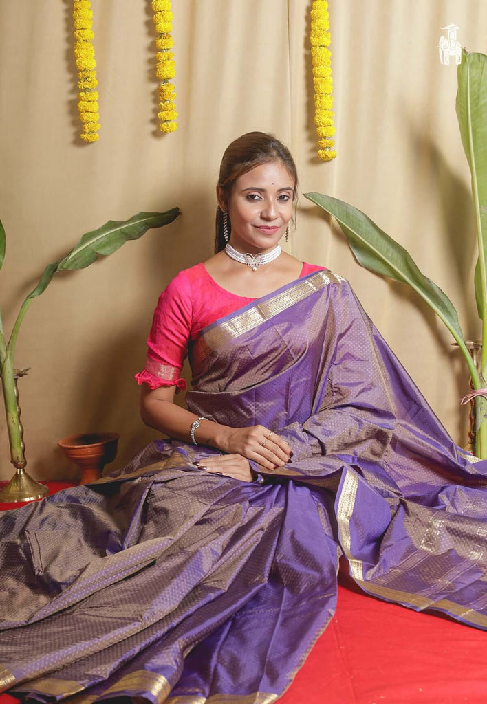 Purple Dual Tone Kanjivaram Silk Saree