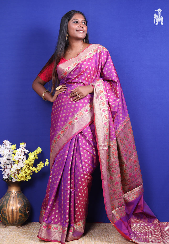 Purple Dupion Katan Saree