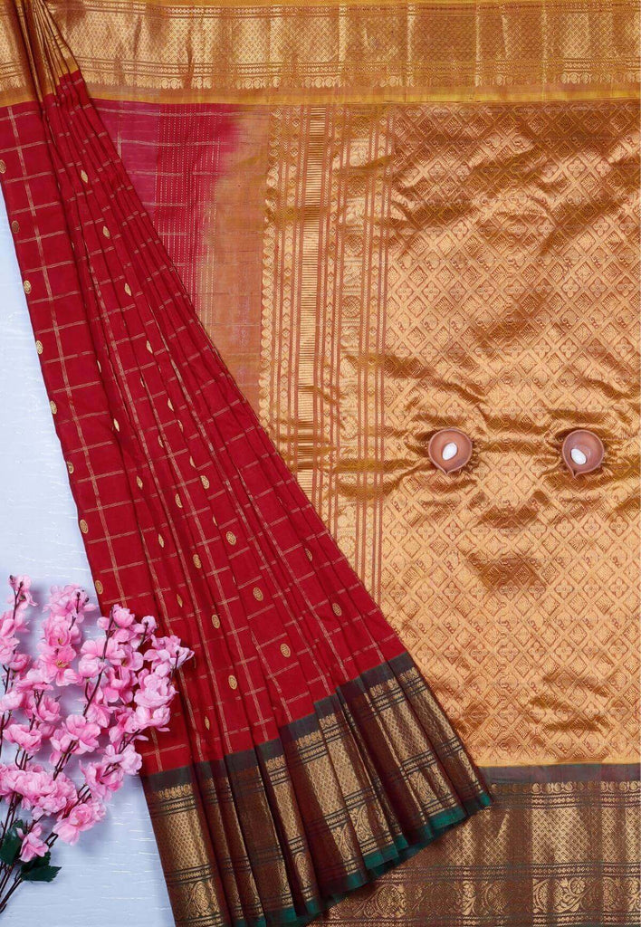 Red Sico Gadwal Saree