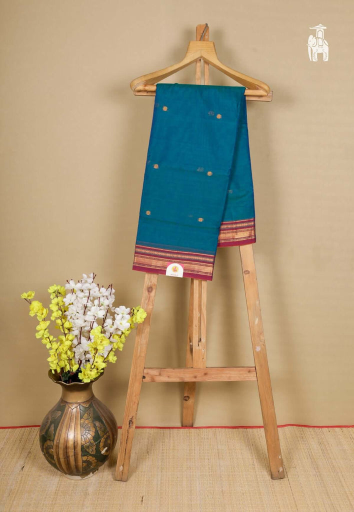  Sea Blue Narayanpet Cotton Saree