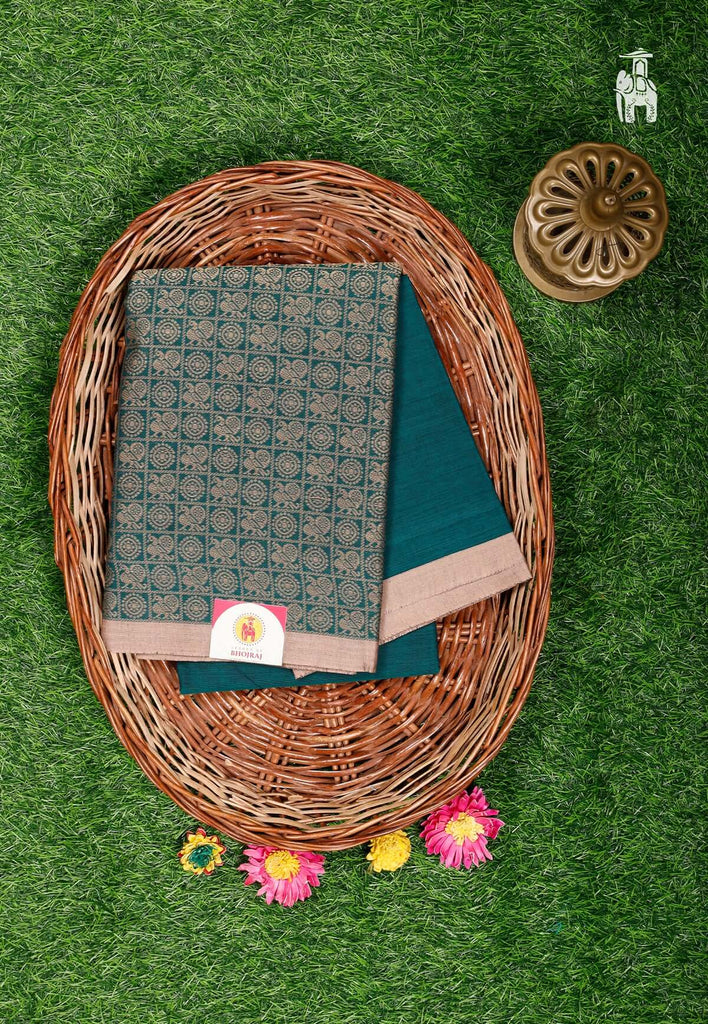  Sea Green Cotton Kanjivaram Saree