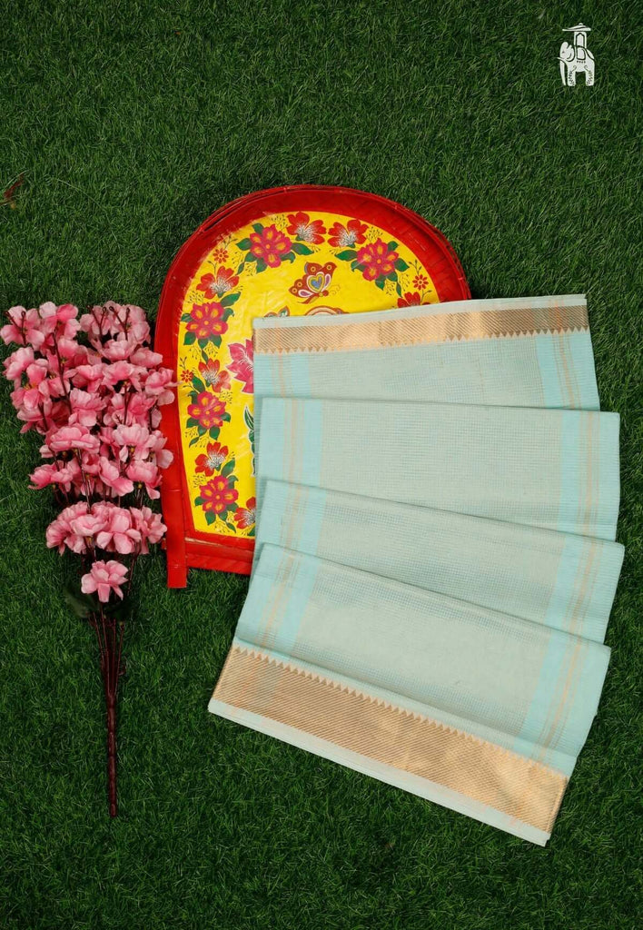 Sky Blue Mangalgiri cotton saree