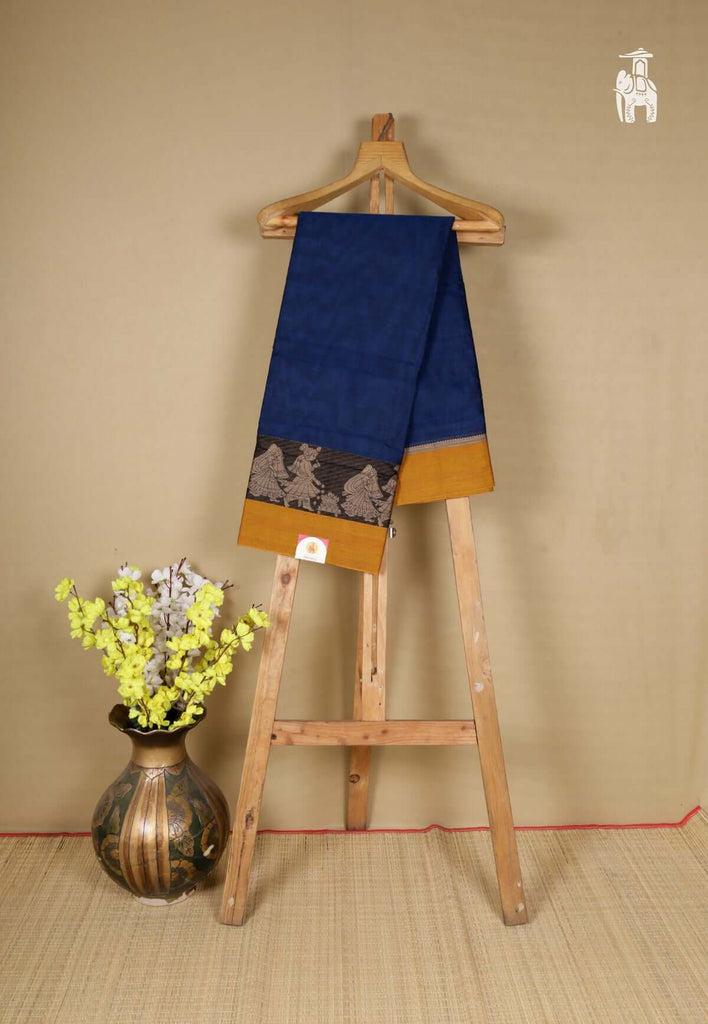 Tealish Blue Narayanpet Cotton Saree
