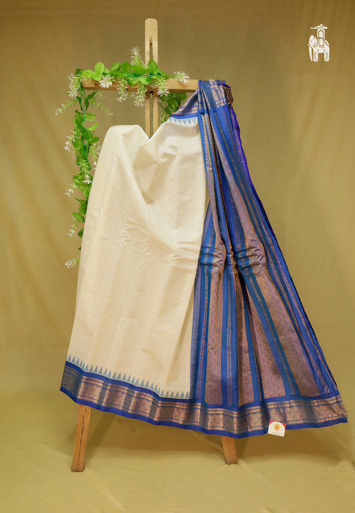 White Gadwal Sico Saree