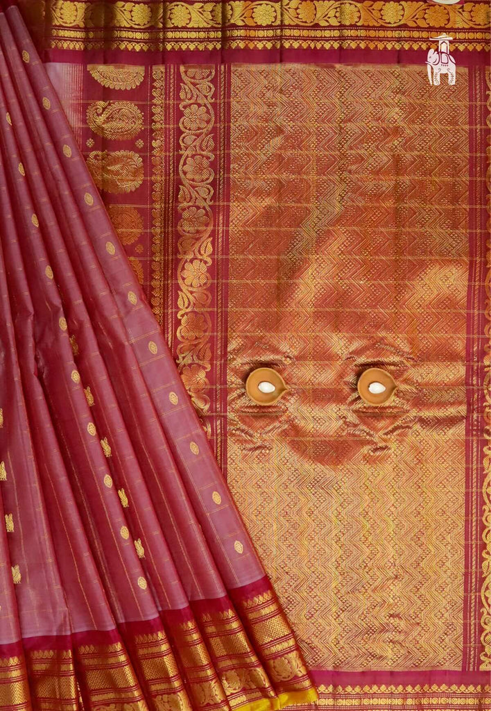Wine Gadwal Sico Saree with Red Border