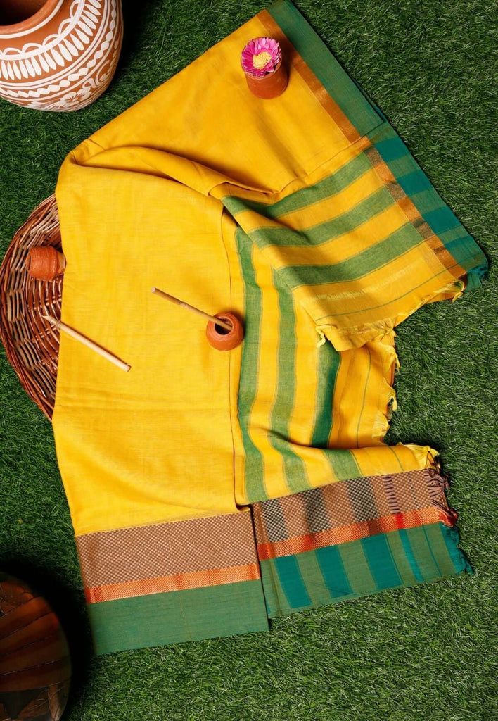 corn yellow saree for saraswati puja