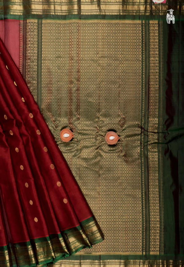 dark maroon gadwal sico saree