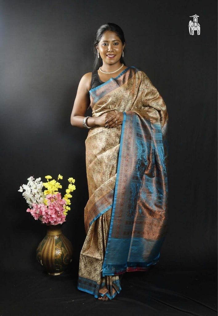 Light Caramel Pashmina Silk Saree