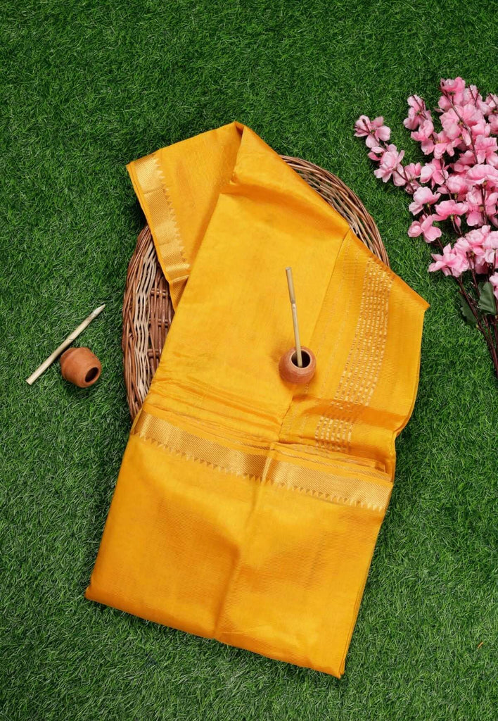Pastel yellow saree for saraswati puja