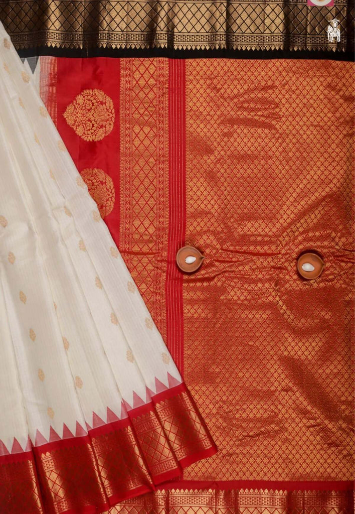 White Gadwal Sico Saree
