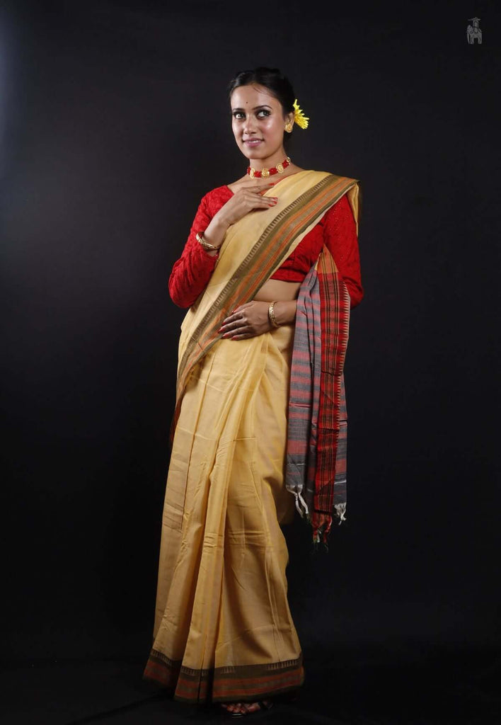 Yellow Narayanpet Cotton Saree